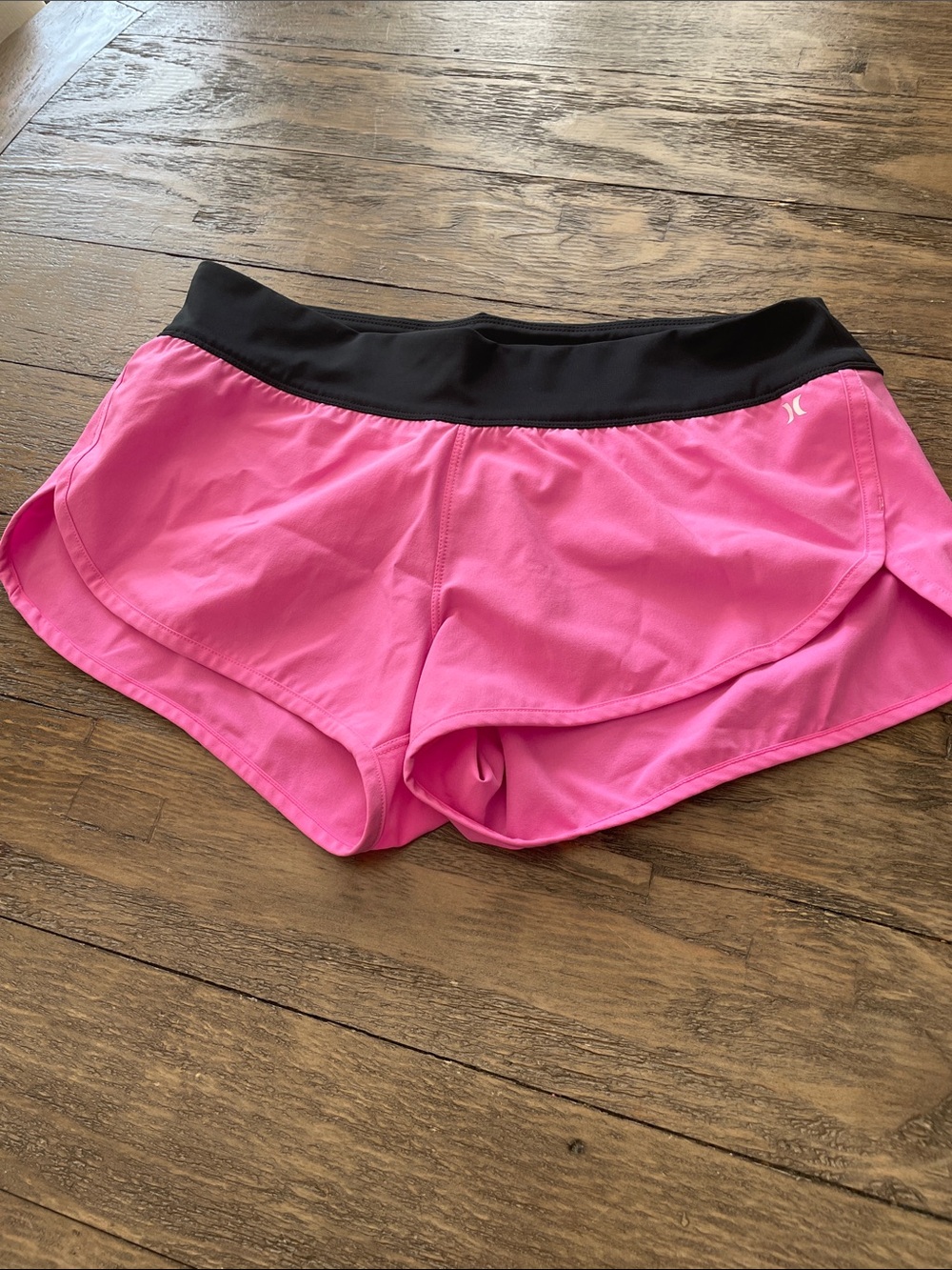 Hurley Pink Shorts with Black Waistband. Medium